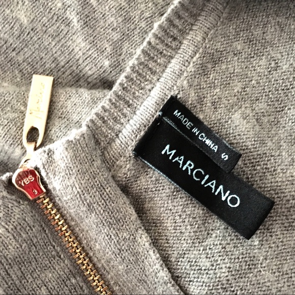 MARCIANO Gray OVERSIZED Zipper Back SWEATER Top - Picture 7 of 8